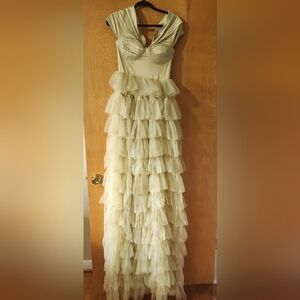 Elegant Green Olive Gown.NWOT